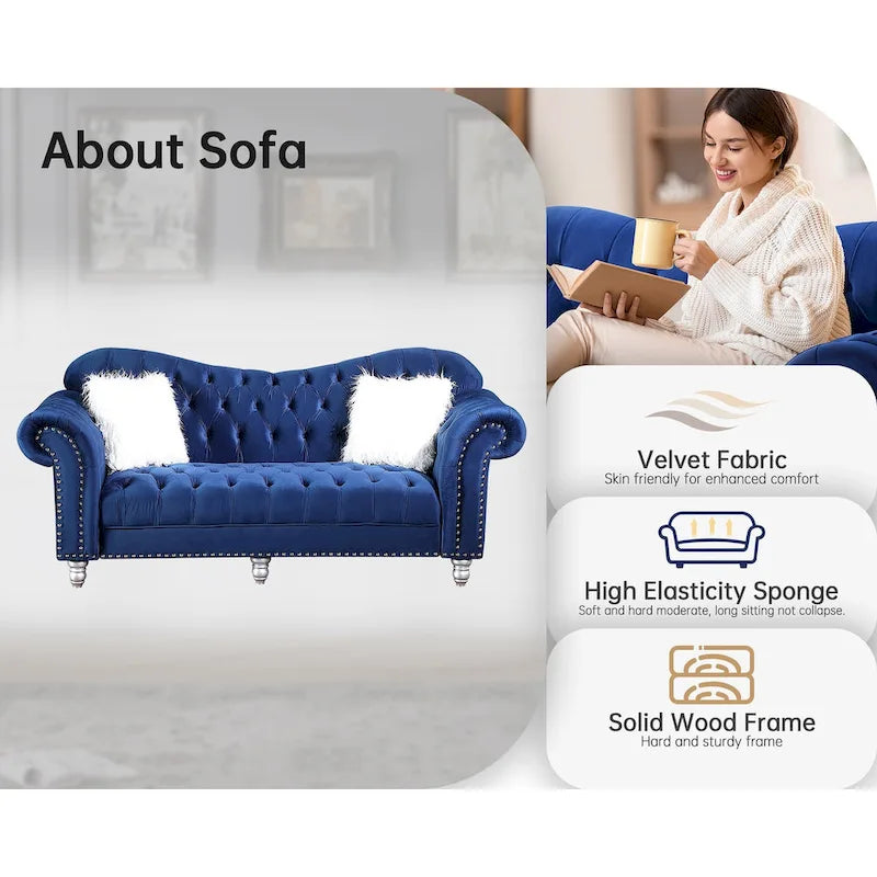 Canapé Chesterfield Américain Classique de Luxe à Dossier Capitonnage