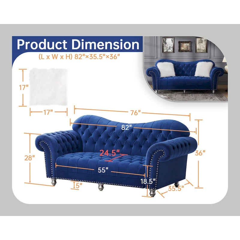 Canapé Chesterfield Américain Classique de Luxe à Dossier Capitonnage