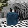 Pouf rond touffeté Adeco - Repose-pieds en tissu