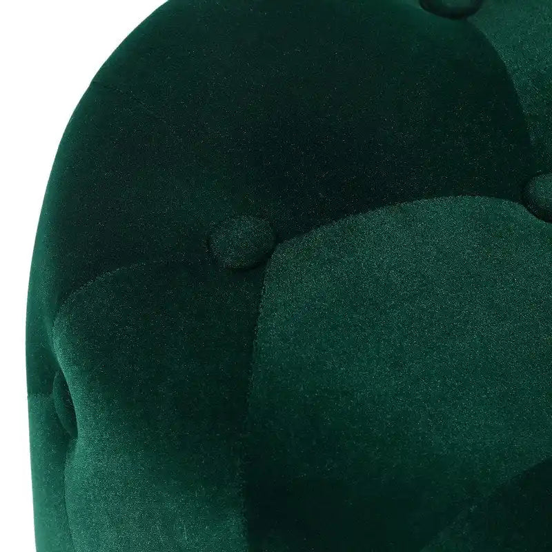 Pouf rond touffeté Adeco - Repose-pieds en tissu