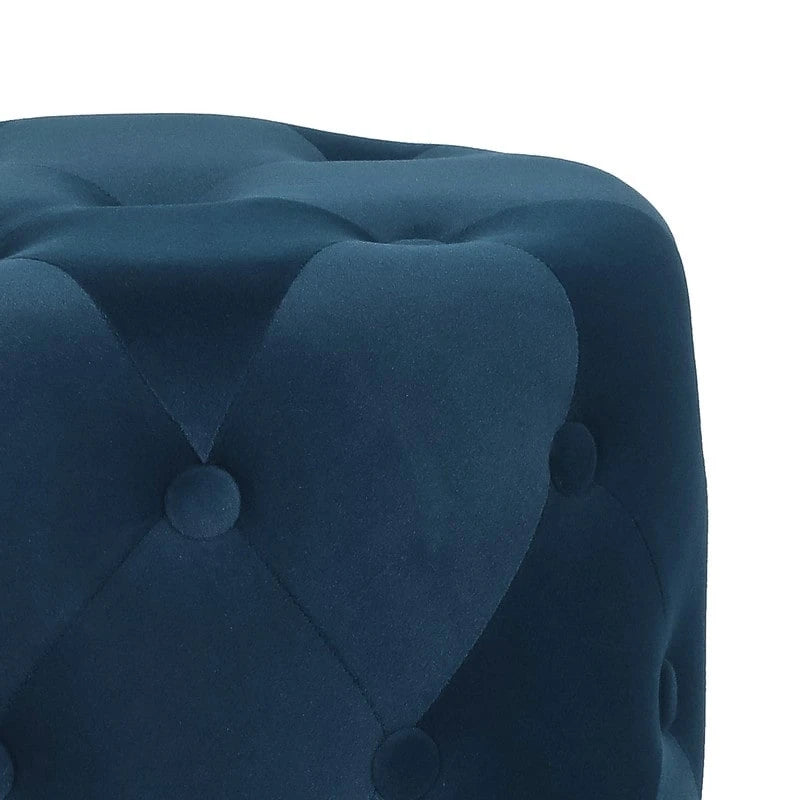 Pouf rond touffeté Adeco - Repose-pieds en tissu