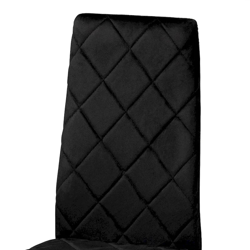 Ensemble de 4 chaises de salle à manger Blaise Modern Luxe et Glam en velours et métal