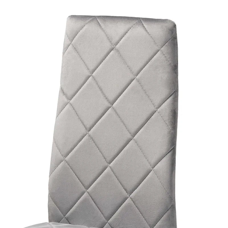 Ensemble de 4 chaises de salle à manger Blaise Modern Luxe et Glam en velours et métal