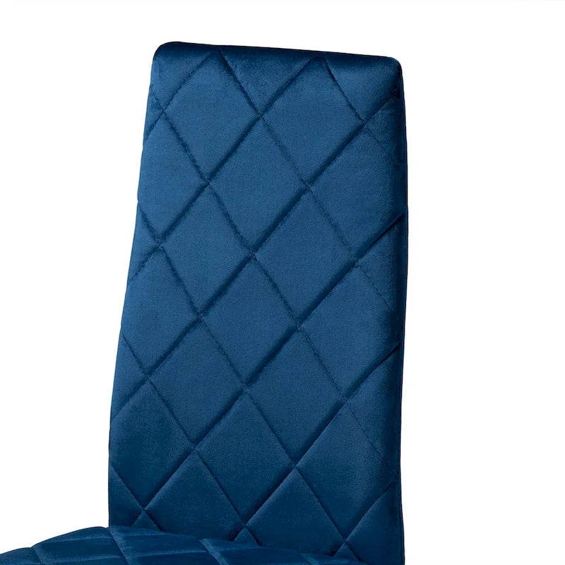 Ensemble de 4 chaises de salle à manger Blaise Modern Luxe et Glam en velours et métal