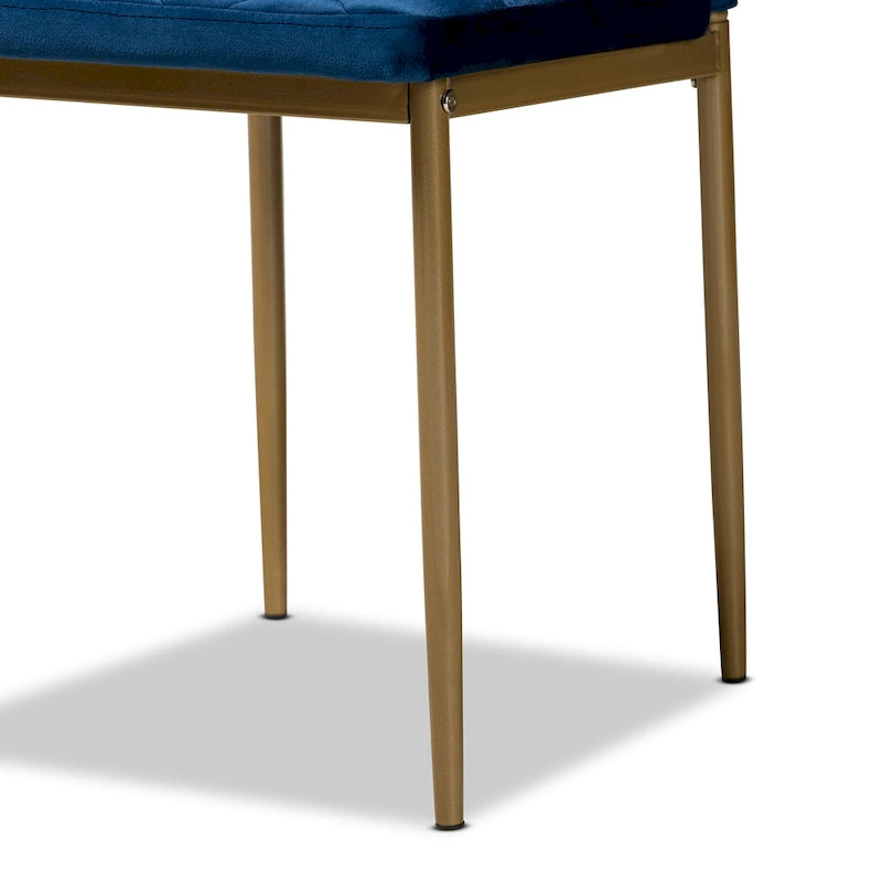Ensemble de 4 chaises de salle à manger Blaise Modern Luxe et Glam en velours et métal