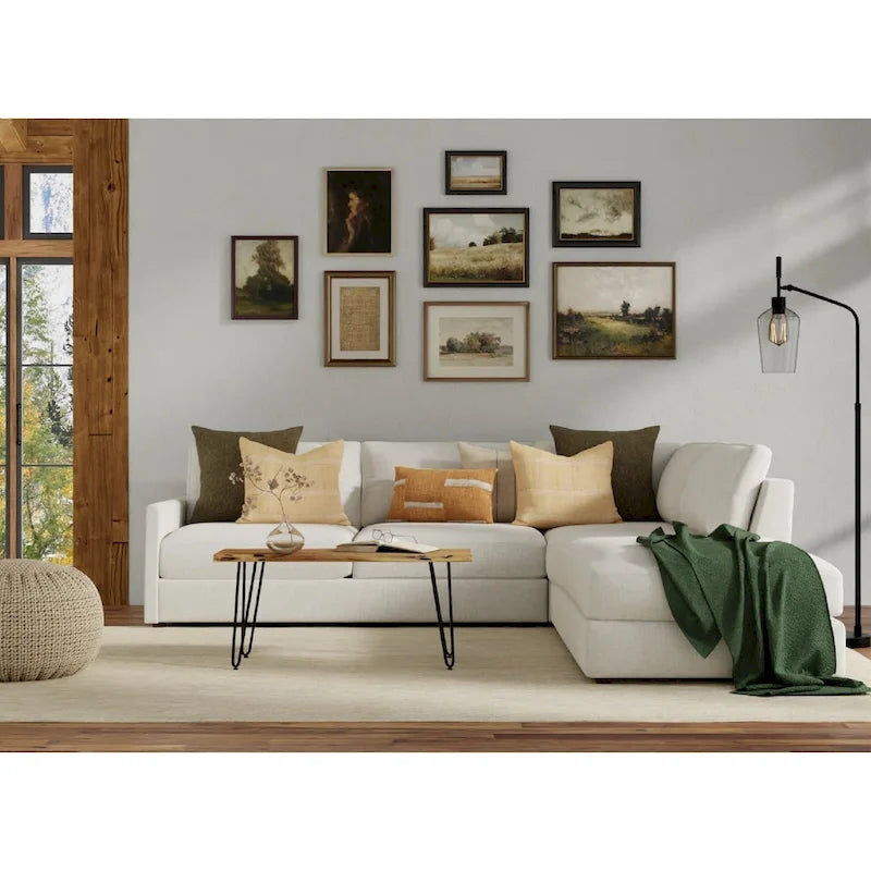 Table basse/Banc live edge Carolina Living Seti – Plateau en orme – Base dorée