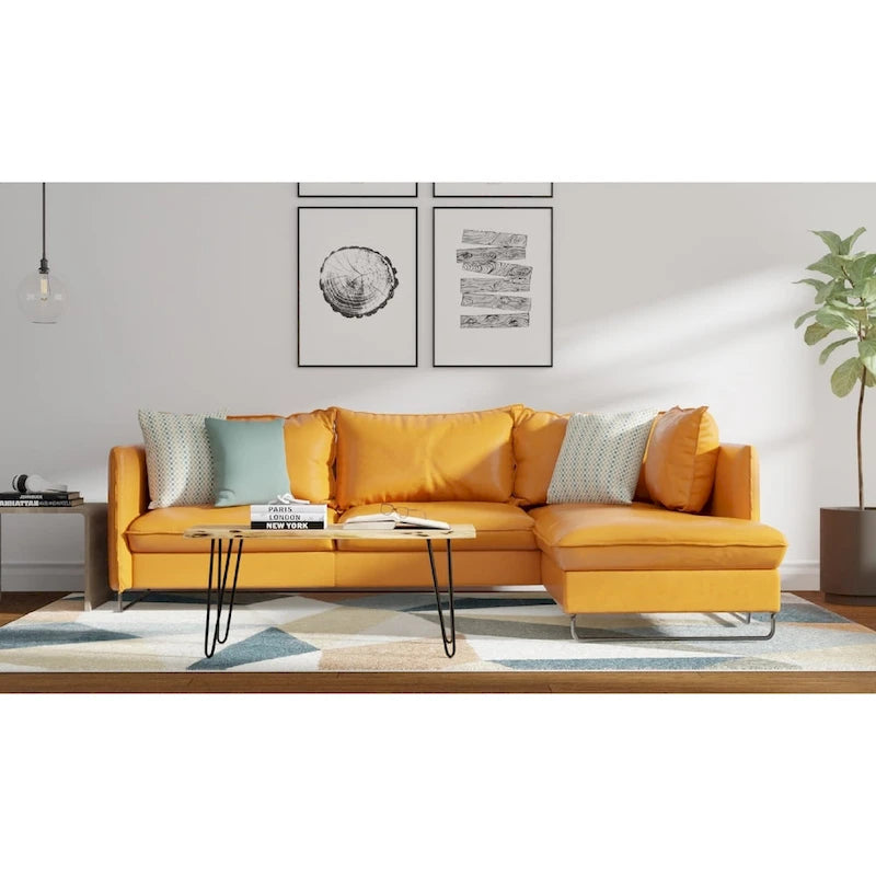 Table basse/Banc live edge Carolina Living Seti – Plateau en orme – Base dorée