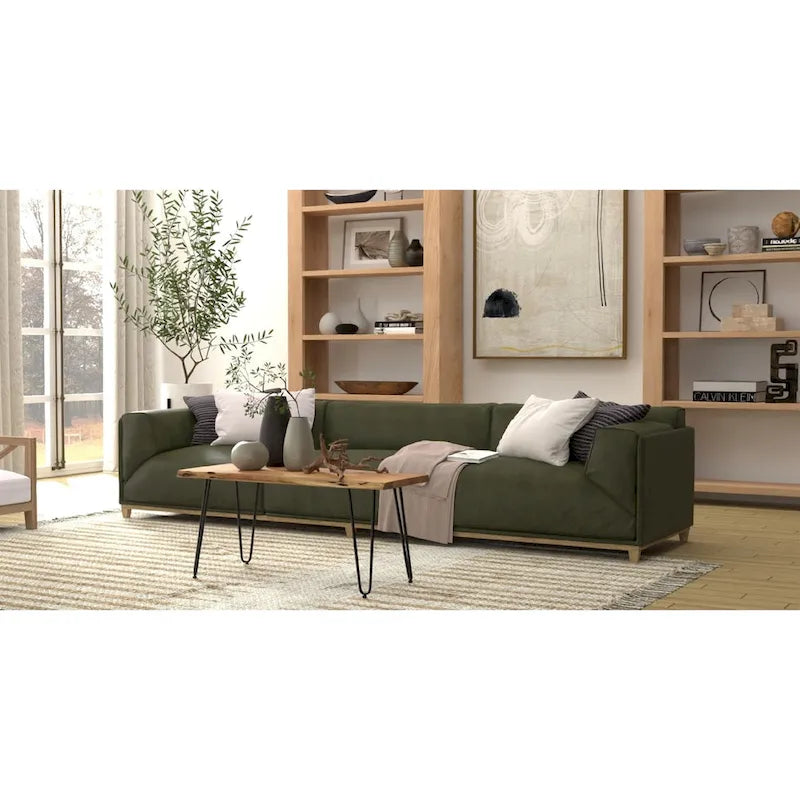 Table basse/Banc live edge Carolina Living Seti – Plateau en orme – Base dorée