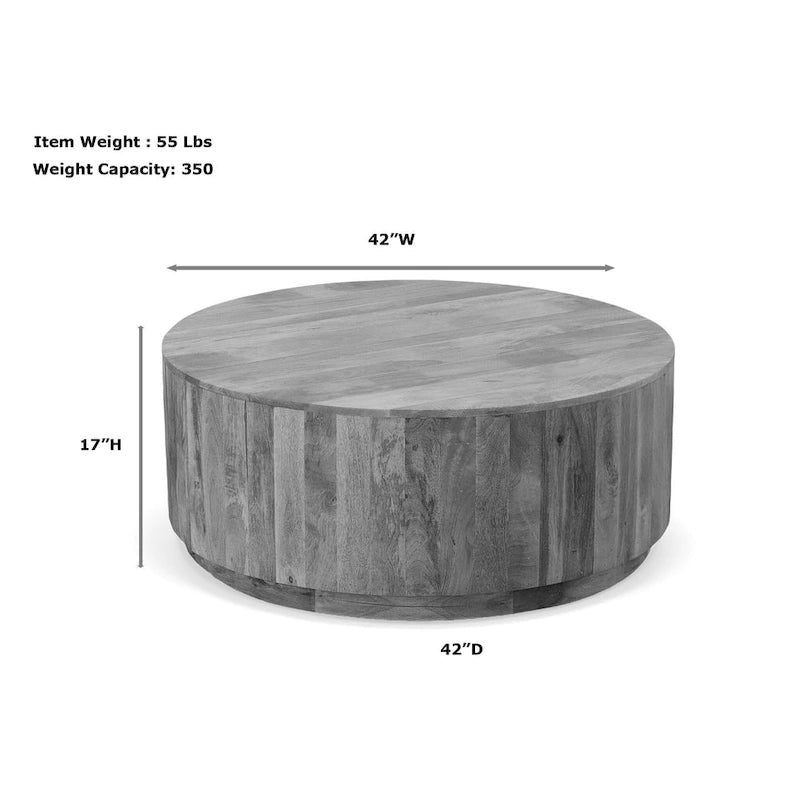 Table basse ronde en bois Tamia 42 de Carolina Living - Orme