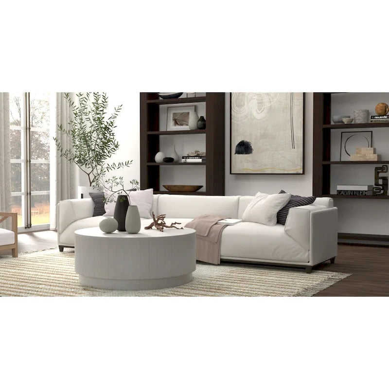 Table basse ronde en bois Tamia 42 de Carolina Living - Orme