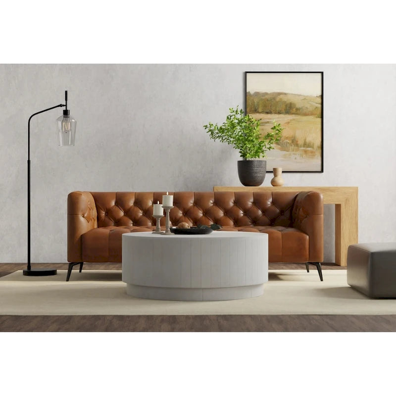 Table basse ronde en bois Tamia 42 de Carolina Living - Orme