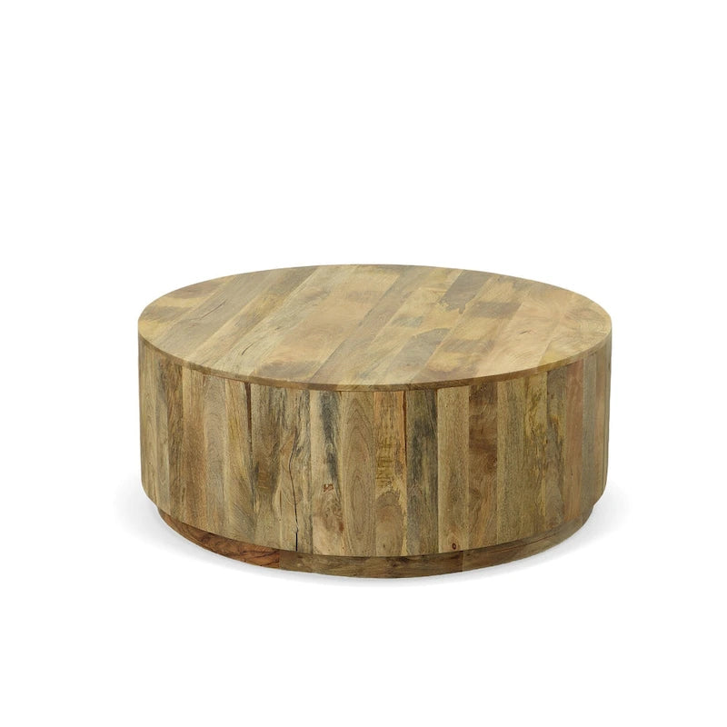 Table basse ronde en bois Tamia 42 de Carolina Living - Orme