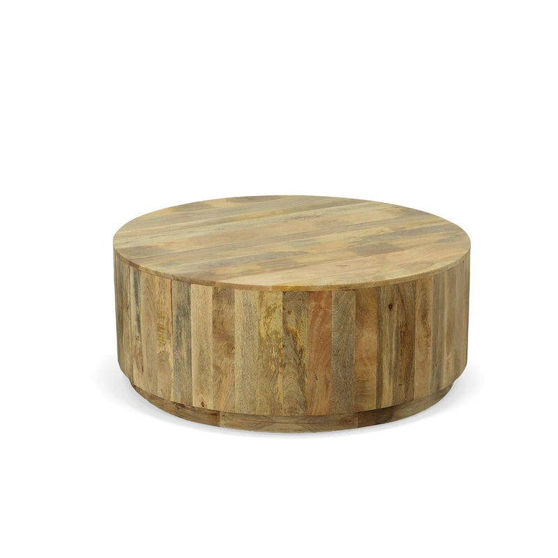 Table basse ronde en bois Tamia 42 de Carolina Living - Orme