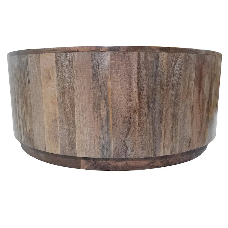 Table basse ronde en bois Tamia 42 de Carolina Living - Orme