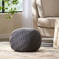 Pouf rond tricoté d'intérieur et d'extérieur Barwick par Christopher Knight Home