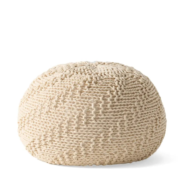 Pouf rond tricoté d'intérieur et d'extérieur Barwick par Christopher Knight Home