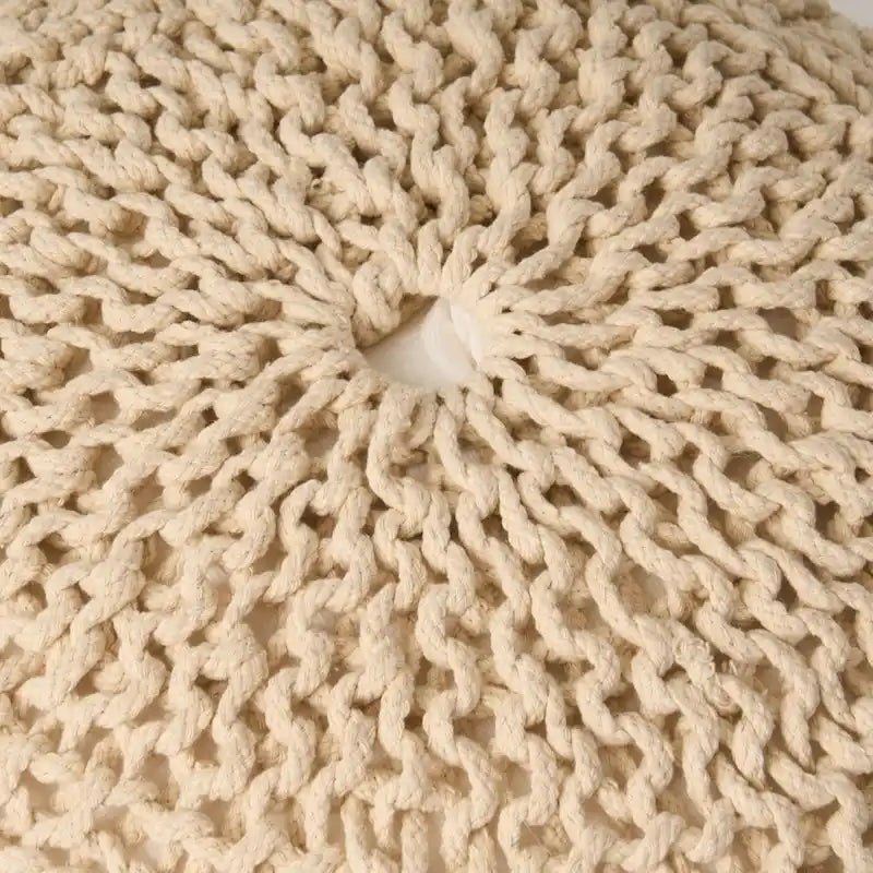 Pouf rond tricoté d'intérieur et d'extérieur Barwick par Christopher Knight Home