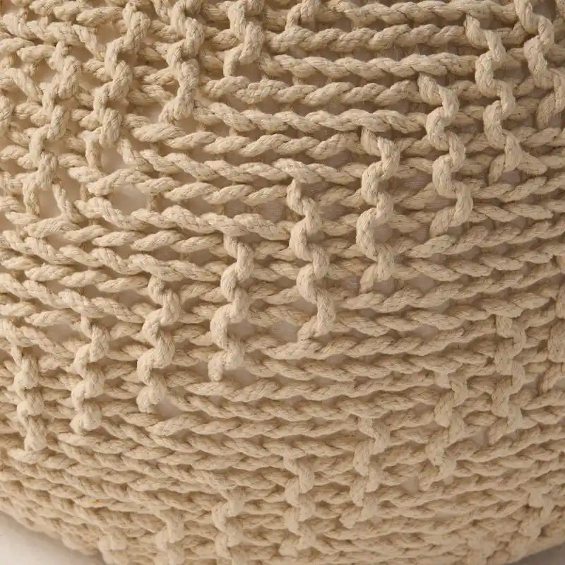 Pouf rond tricoté d'intérieur et d'extérieur Barwick par Christopher Knight Home
