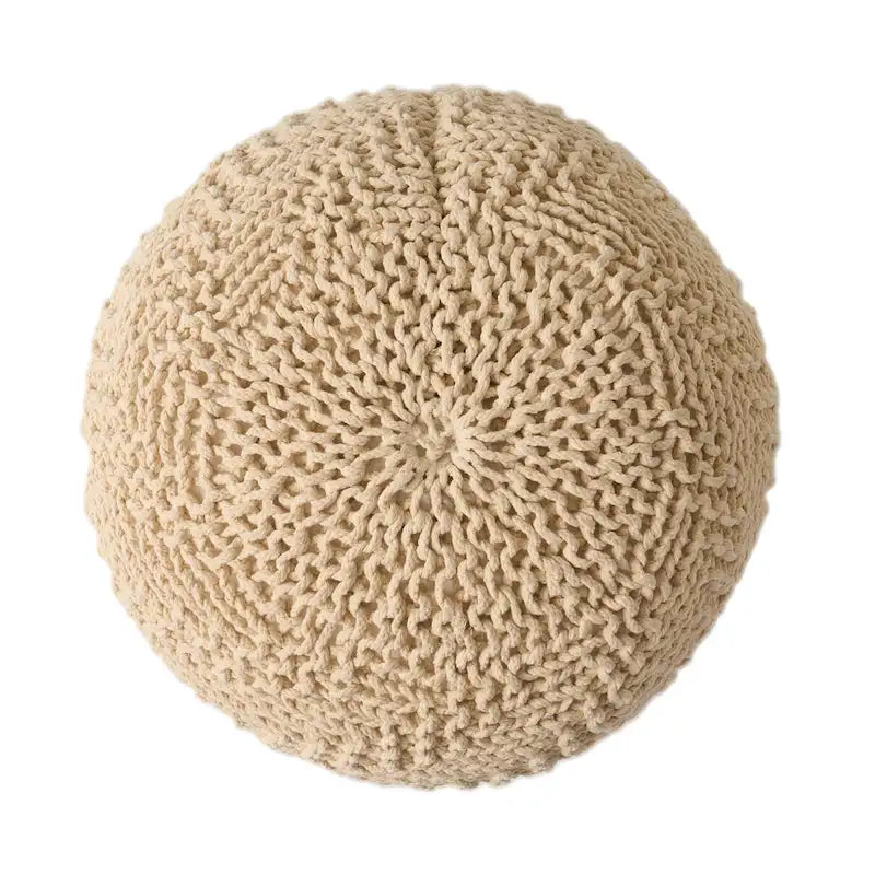 Pouf rond tricoté d'intérieur et d'extérieur Barwick par Christopher Knight Home