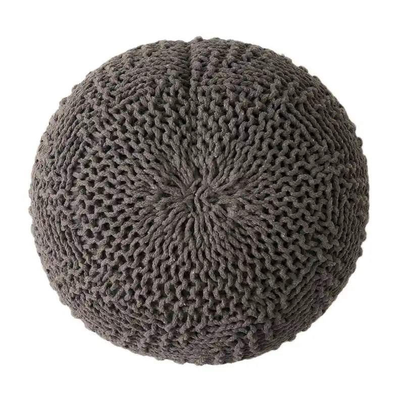 Pouf rond tricoté d'intérieur et d'extérieur Barwick par Christopher Knight Home