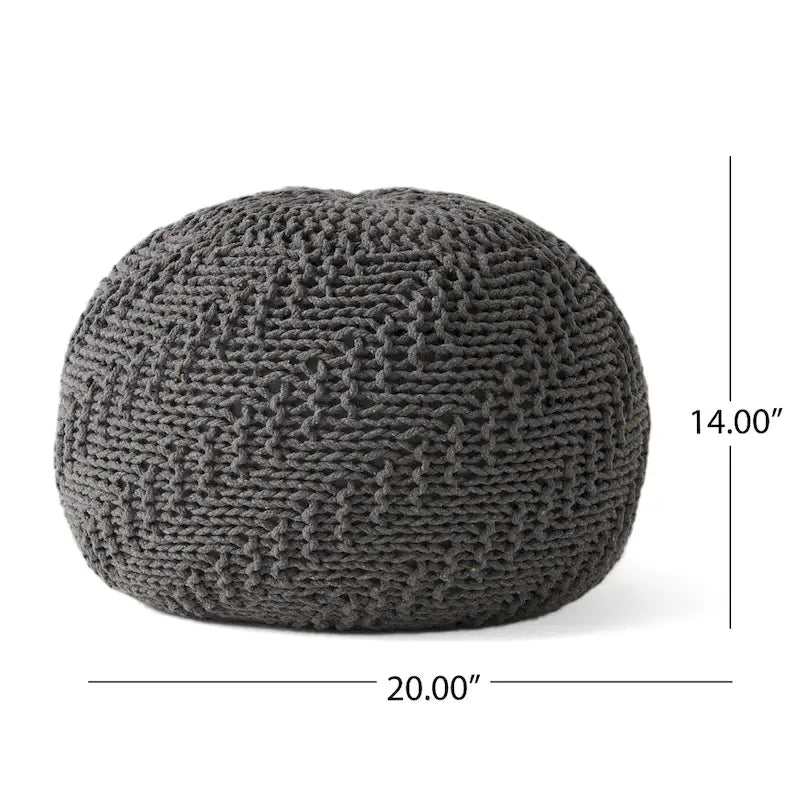 Pouf rond tricoté d'intérieur et d'extérieur Barwick par Christopher Knight Home