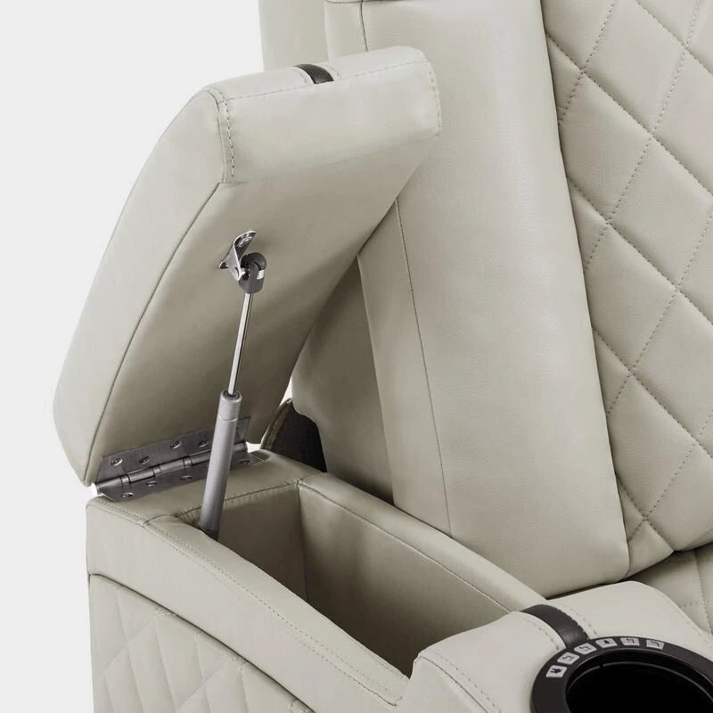 Fauteuil inclinable électrique MCombo avec appuie-tête réglable, siège de cinéma maison à deux moteurs avec port USB, cuir respirant HTS411
