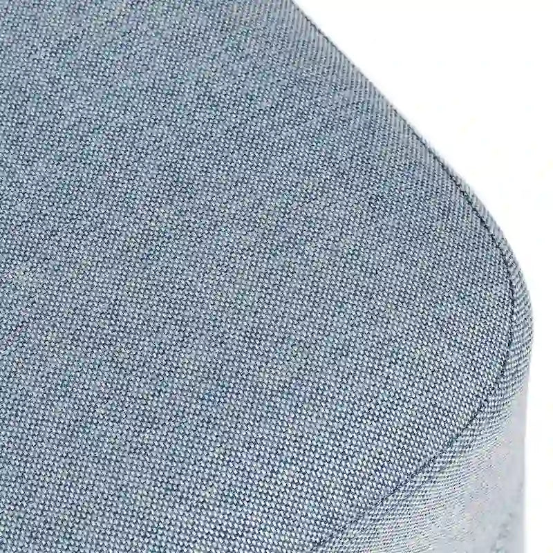 Repose-Pieds Tabouret Carré en Tissu Adeco avec Coutures Bicolores