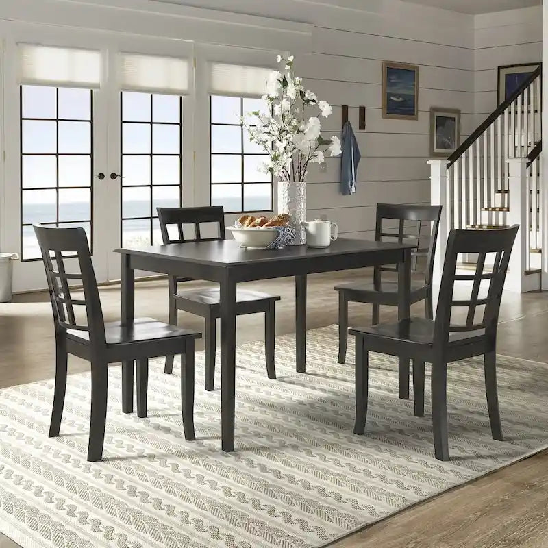 Ensemble de salle à manger rectangulaire Wilmington II de 48 po noir antique 5 pièces par iNSPIRE Q Classic