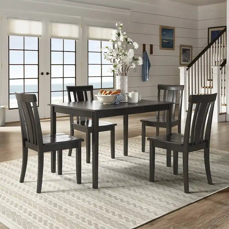Ensemble de salle à manger rectangulaire Wilmington II de 48 po noir antique 5 pièces par iNSPIRE Q Classic