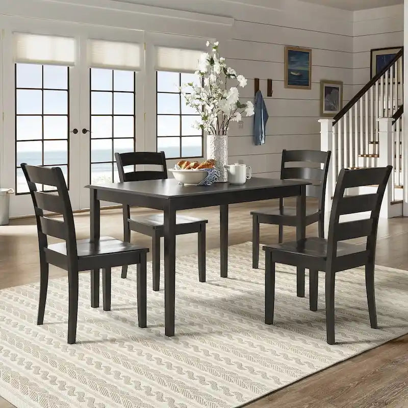 Ensemble de salle à manger rectangulaire Wilmington II de 48 po noir antique 5 pièces par iNSPIRE Q Classic