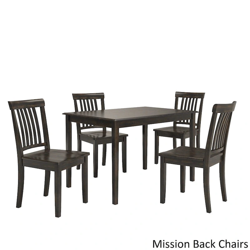Ensemble de salle à manger rectangulaire Wilmington II de 48 po noir antique 5 pièces par iNSPIRE Q Classic
