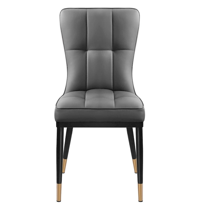 Lot de 2 chaises de salle à manger rembourrées avec pieds en métal