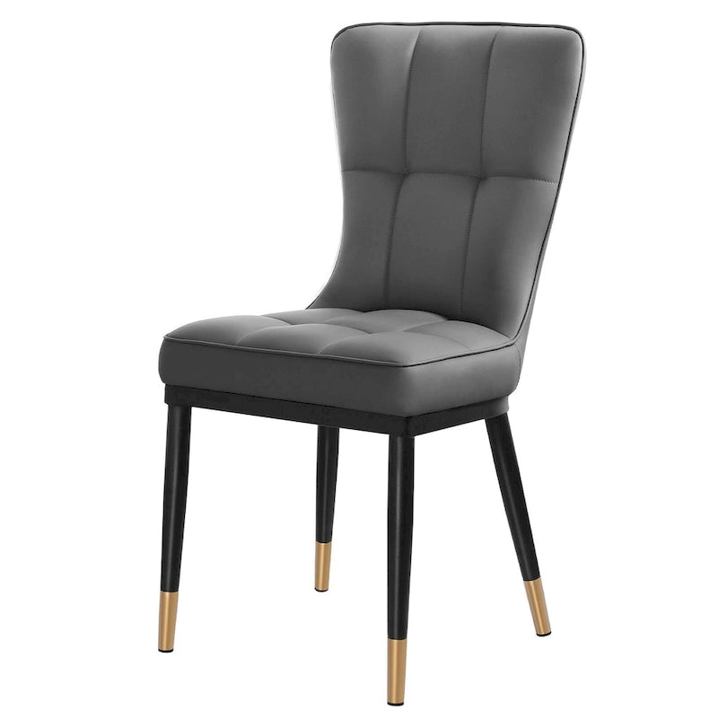 Lot de 2 chaises de salle à manger rembourrées avec pieds en métal