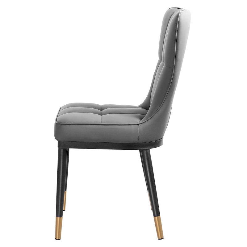 Lot de 2 chaises de salle à manger rembourrées avec pieds en métal