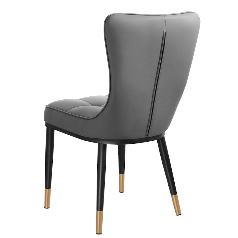 Lot de 2 chaises de salle à manger rembourrées avec pieds en métal
