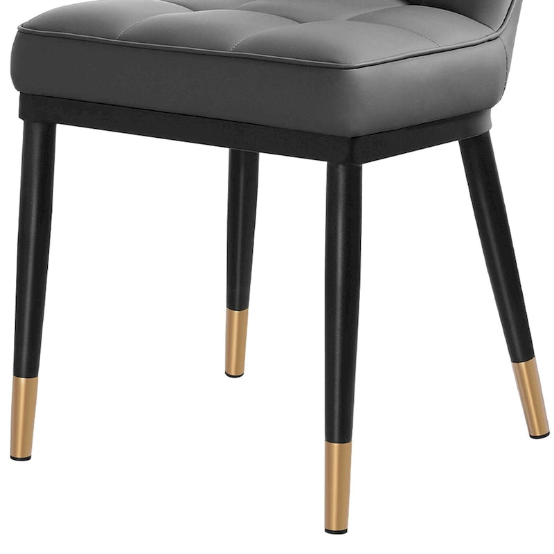 Lot de 2 chaises de salle à manger rembourrées avec pieds en métal