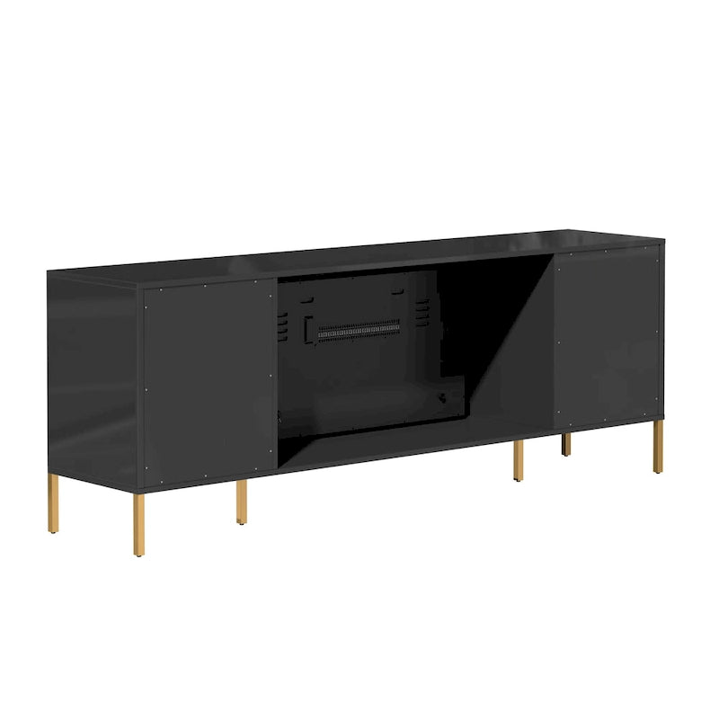 Meuble TV Clihome High Gloss Storage 70 avec cheminée électrique 36