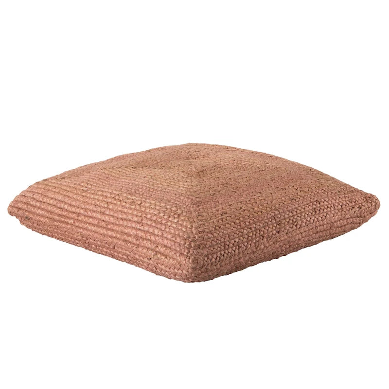 Le pouf/coussin de sol en jute texturé Faxon de Curated Nomad