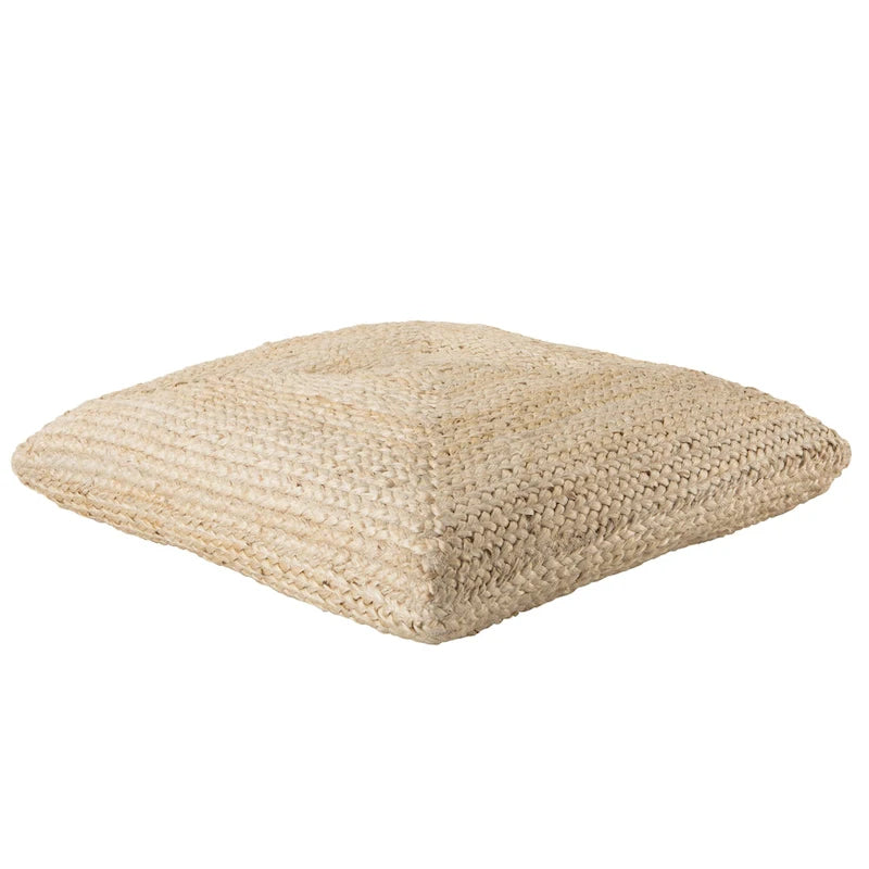 Le pouf/coussin de sol en jute texturé Faxon de Curated Nomad