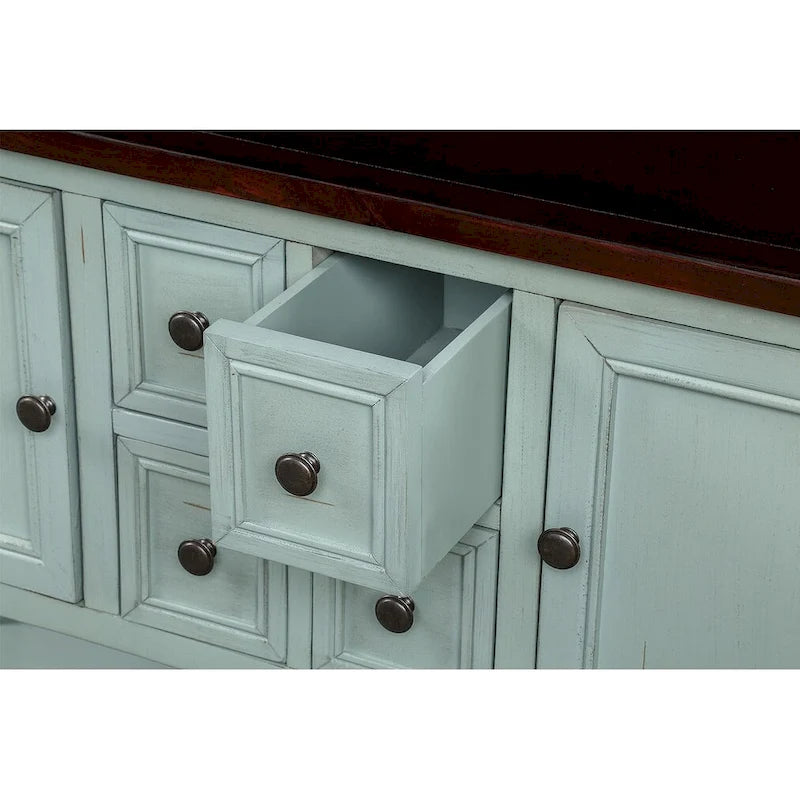 Buffet commode de style rétro en bois avec étagère inférieure, facile à assembler, pour salon, cuisine, entrée