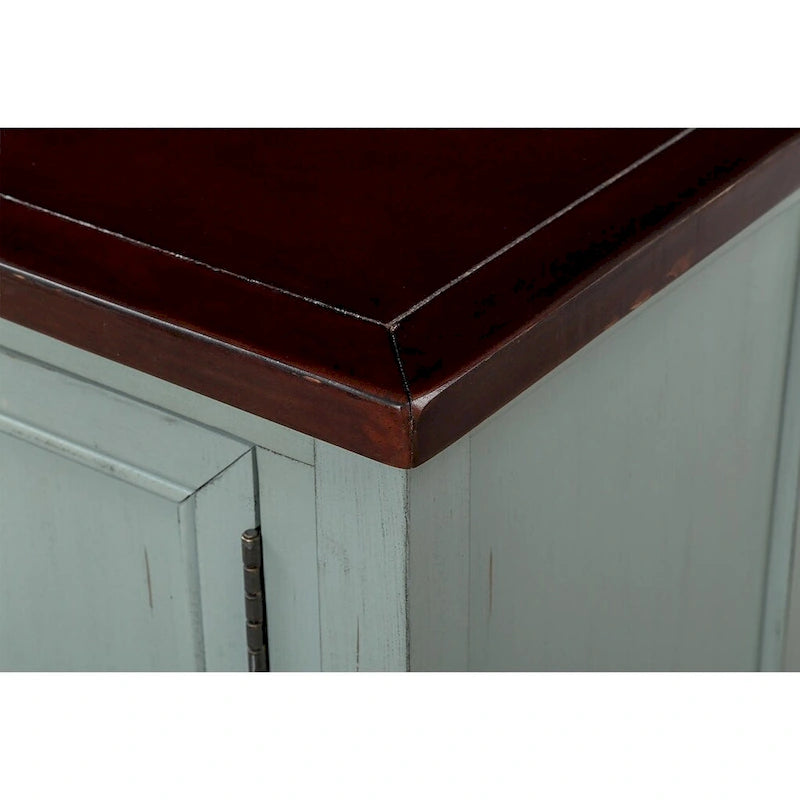 Buffet commode de style rétro en bois avec étagère inférieure, facile à assembler, pour salon, cuisine, entrée