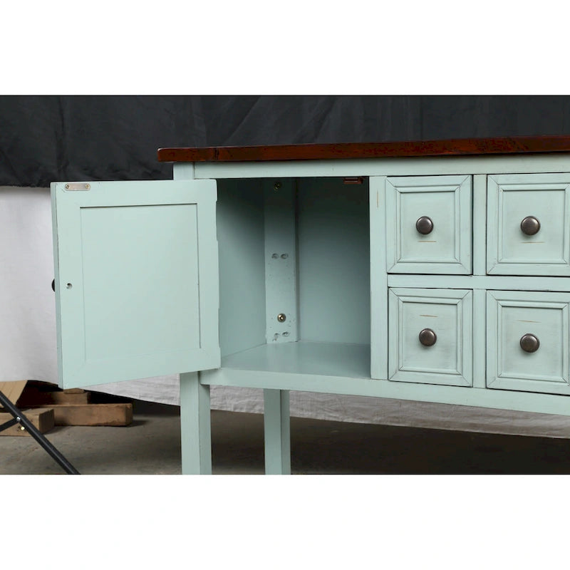 Buffet commode de style rétro en bois avec étagère inférieure, facile à assembler, pour salon, cuisine, entrée