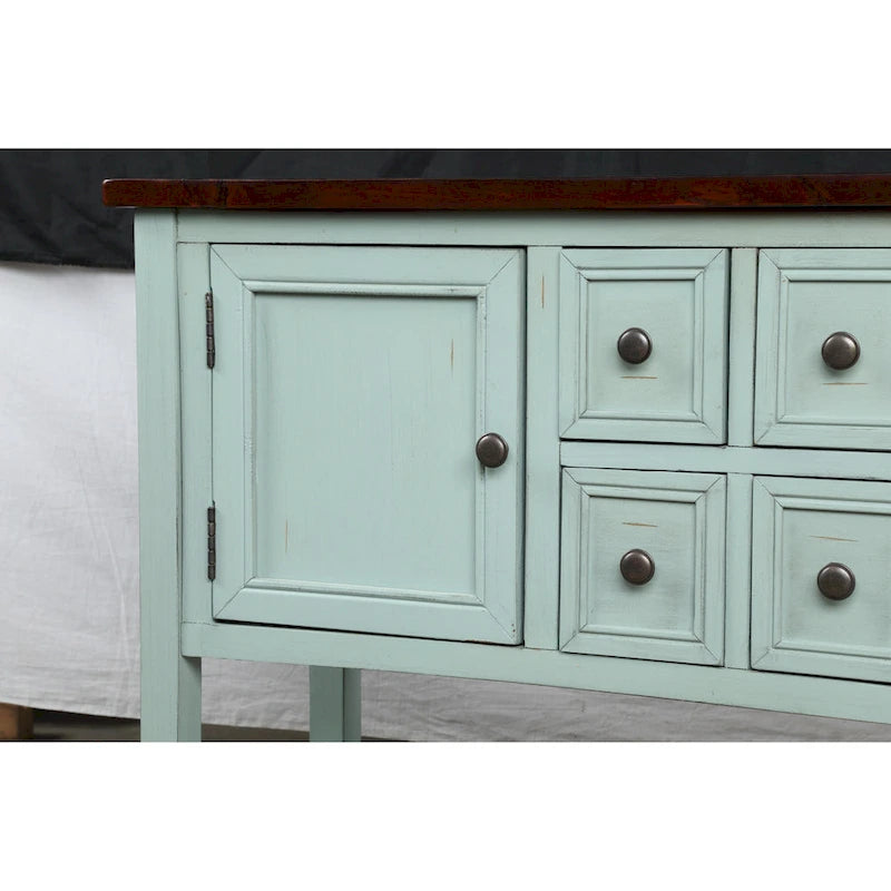 Buffet commode de style rétro en bois avec étagère inférieure, facile à assembler, pour salon, cuisine, entrée