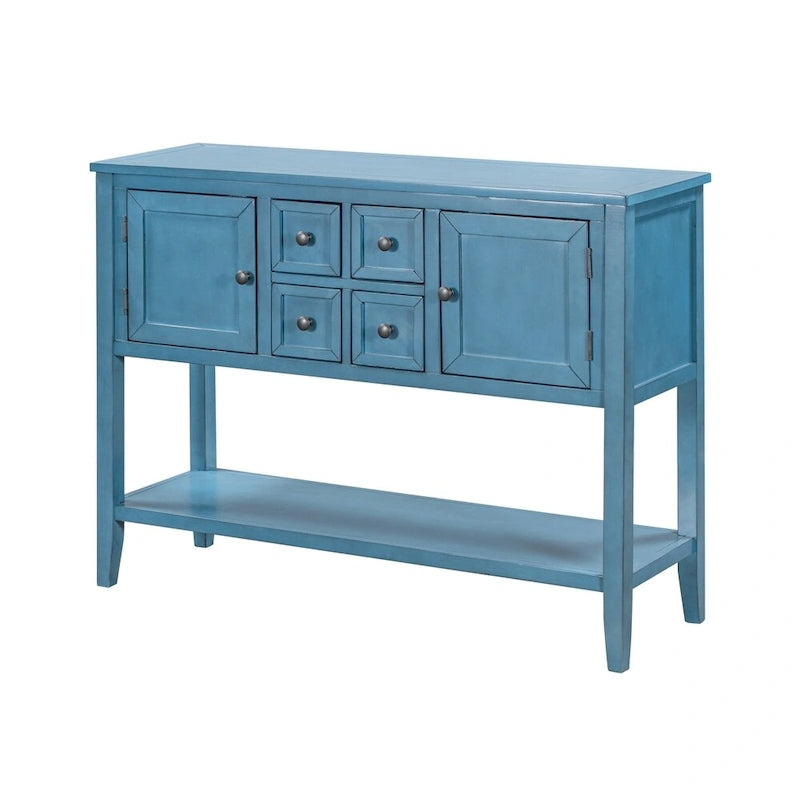 Buffet commode de style rétro en bois avec étagère inférieure, facile à assembler, pour salon, cuisine, entrée