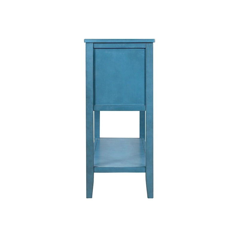 Buffet commode de style rétro en bois avec étagère inférieure, facile à assembler, pour salon, cuisine, entrée