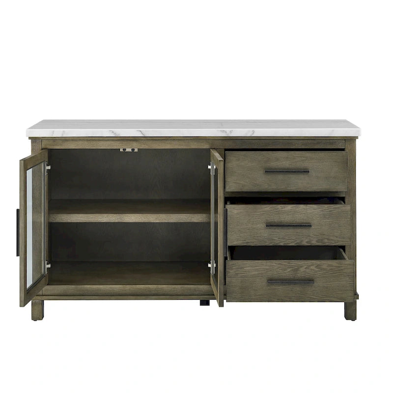 Desservante à plateau en marbre Steve Silver