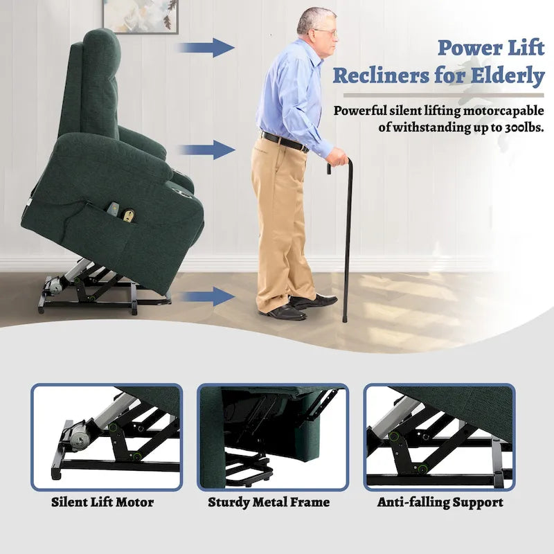 Fauteuil inclinable de massage électrique rembourré Clihome avec porte-gobelet