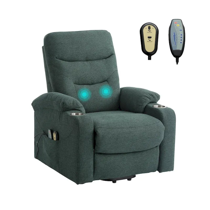 Fauteuil inclinable de massage électrique rembourré Clihome avec porte-gobelet