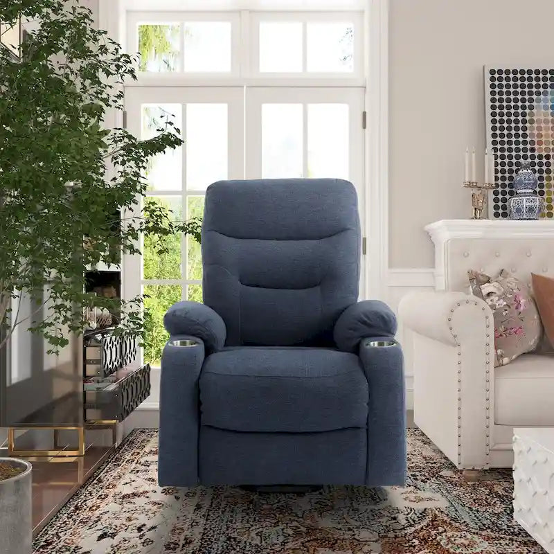 Fauteuil inclinable de massage électrique rembourré Clihome avec porte-gobelet