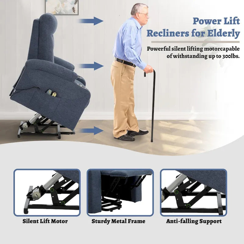 Fauteuil inclinable de massage électrique rembourré Clihome avec porte-gobelet